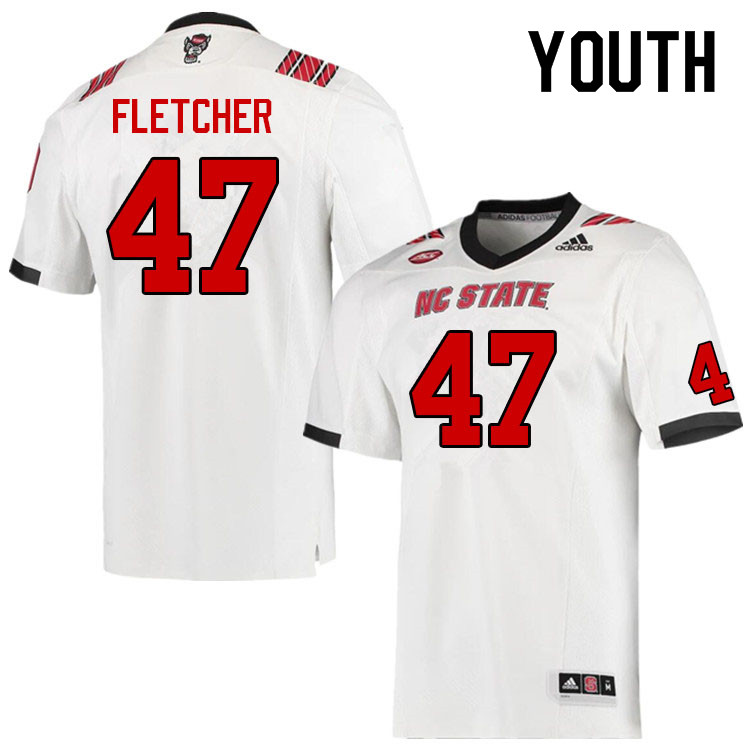 Youth #47 Jamison Fletcher NC State Wolfpack College Football Jerseys Sale-White